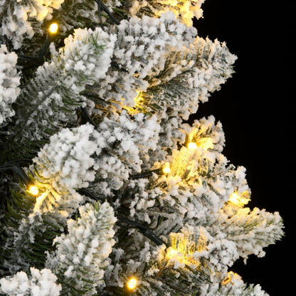 vidaXL Sapin de Noël artificiel 300 LED et neige floquée 240 cm