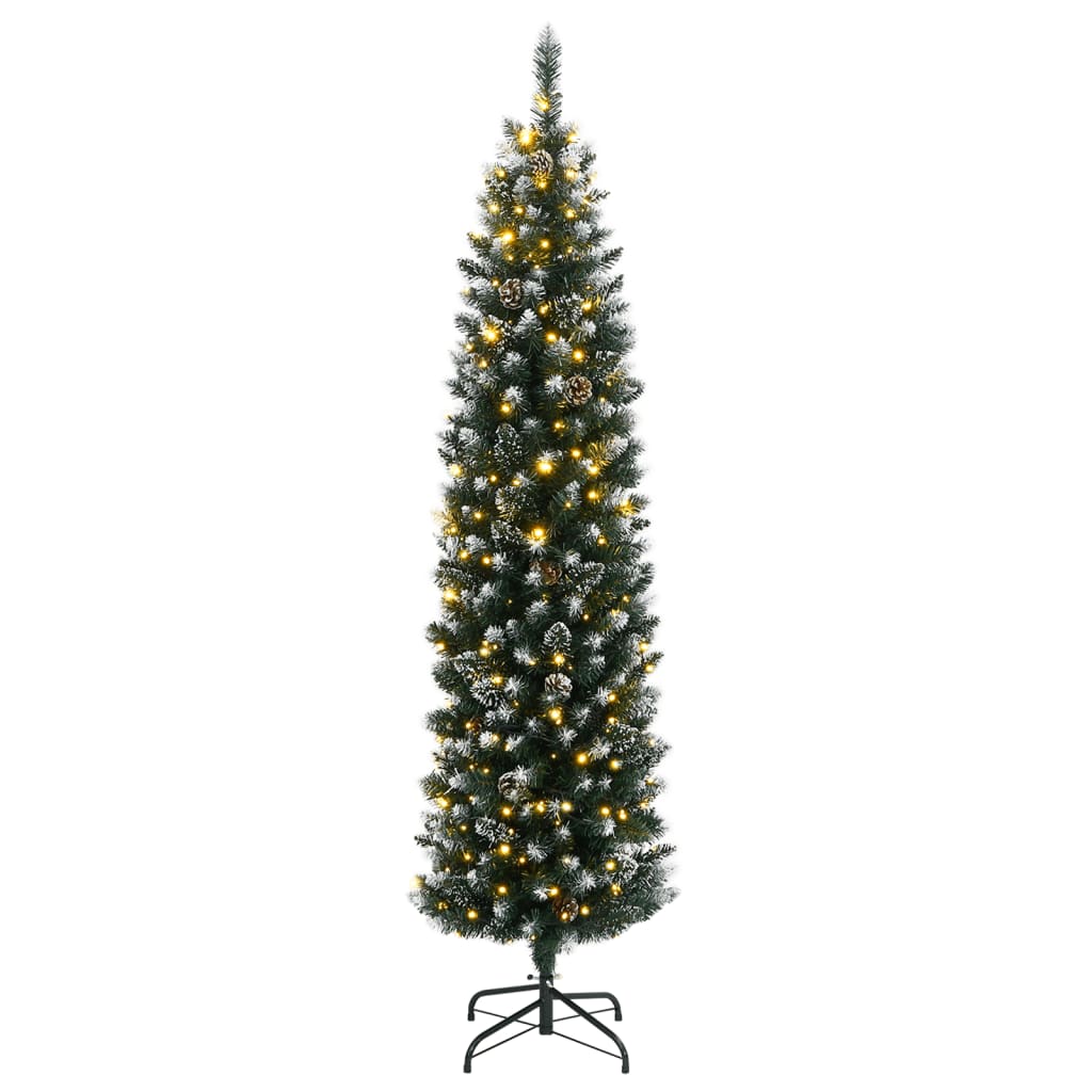 vidaXL Sapin de Noël artificiel mince 300 LED 180 cm
