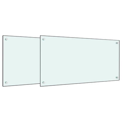 vidaXL Dosserets de cuisine 2 pcs blanc 80x40 cm verre trempé