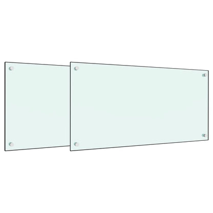 vidaXL Dosserets de cuisine 2 pcs blanc 80x50 cm verre trempé