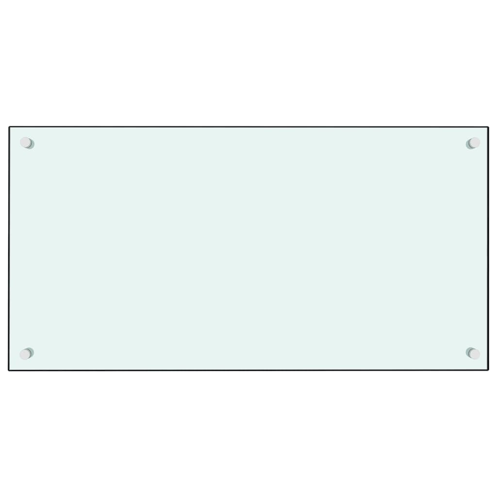 vidaXL Dosserets de cuisine 2 pcs blanc 80x50 cm verre trempé