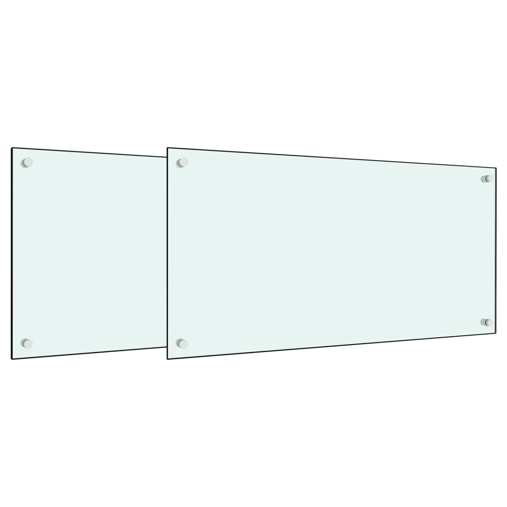 vidaXL Dosserets de cuisine 2 pcs blanc 80x60 cm verre trempé
