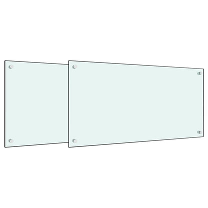 vidaXL Dosserets de cuisine 2 pcs blanc 80x60 cm verre trempé