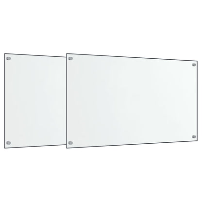 vidaXL Dosserets de cuisine 2 pcs transparent 70x50 cm verre trempé