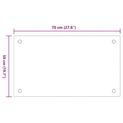 vidaXL Dosserets de cuisine 2 pcs transparent 70x50 cm verre trempé
