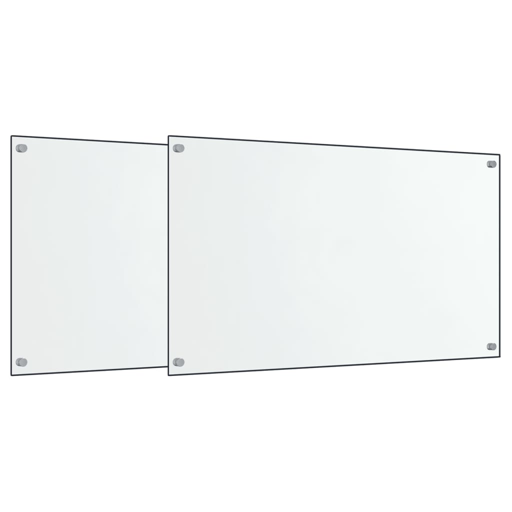 vidaXL Dosserets de cuisine 2 pcs transparent 70x60 cm verre trempé