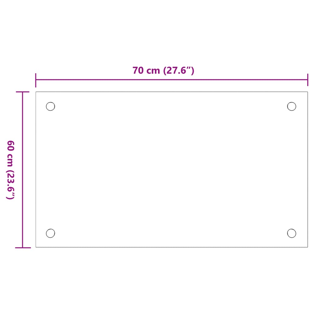 vidaXL Dosserets de cuisine 2 pcs transparent 70x60 cm verre trempé