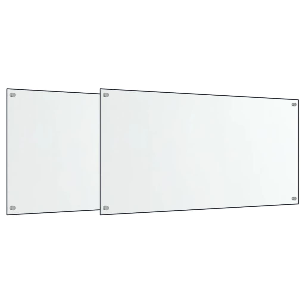 vidaXL Dosserets de cuisine 2 pcs transparent 80x40 cm verre trempé