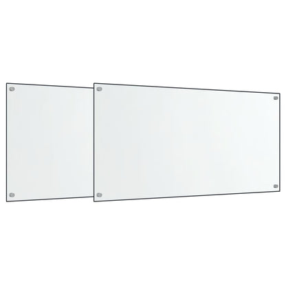 vidaXL Dosserets de cuisine 2 pcs transparent 80x50 cm verre trempé