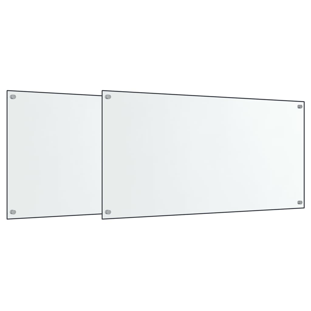 vidaXL Dosserets de cuisine 2 pcs transparent 80x60 cm verre trempé