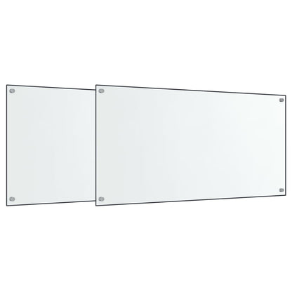 vidaXL Dosserets de cuisine 2 pcs transparent 80x60 cm verre trempé
