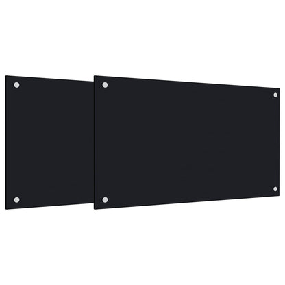 vidaXL Dosserets de cuisine 2 pcs noir 70x40 cm verre trempé