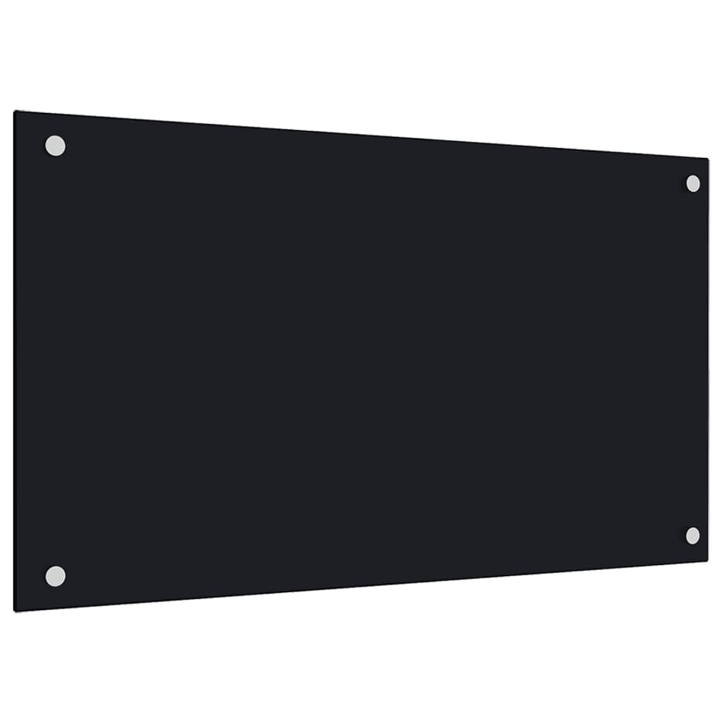 vidaXL Dosserets de cuisine 2 pcs noir 70x40 cm verre trempé