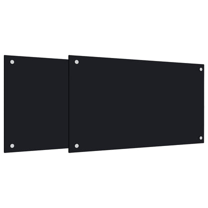 vidaXL Dosserets de cuisine 2 pcs noir 70x50 cm verre trempé