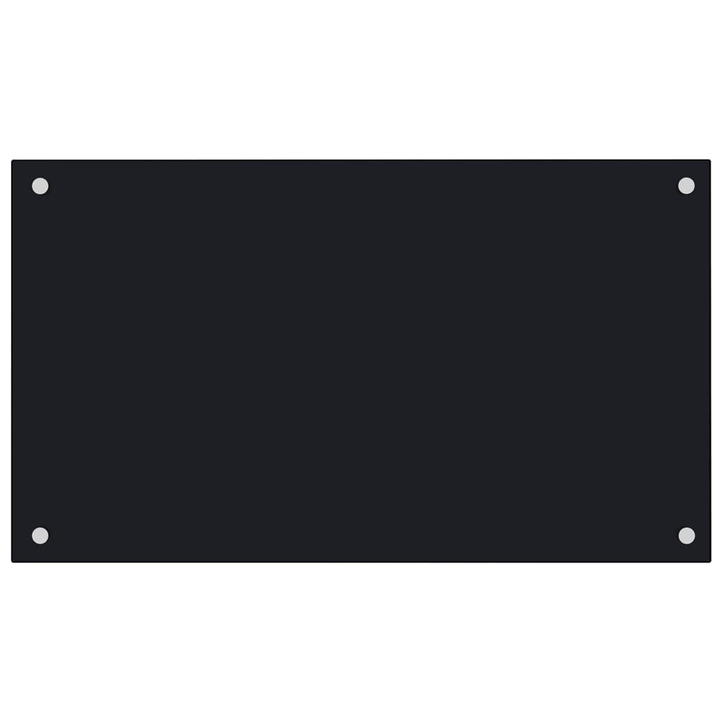 vidaXL Dosserets de cuisine 2 pcs noir 70x60 cm verre trempé