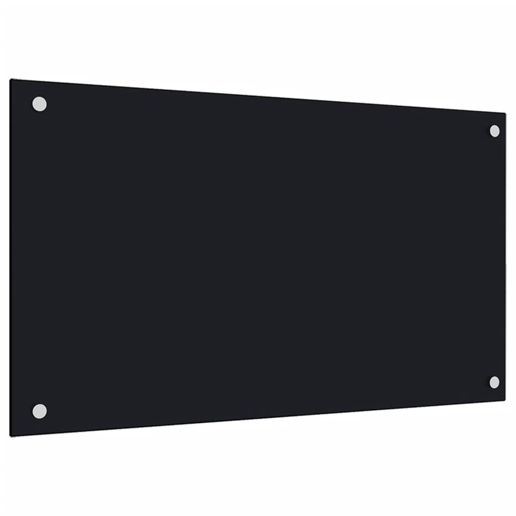 vidaXL Dosserets de cuisine 2 pcs noir 70x60 cm verre trempé