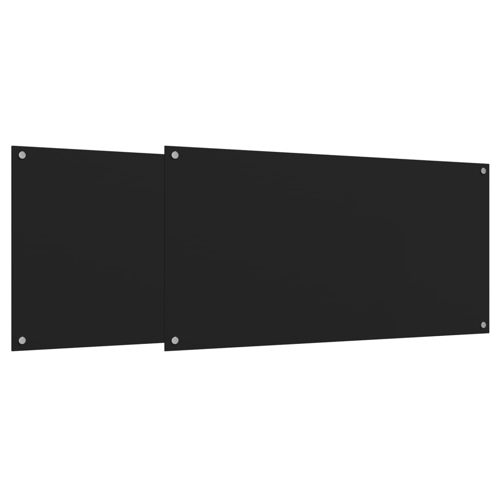 vidaXL Dosserets de cuisine 2 pcs noir 80x40 cm verre trempé