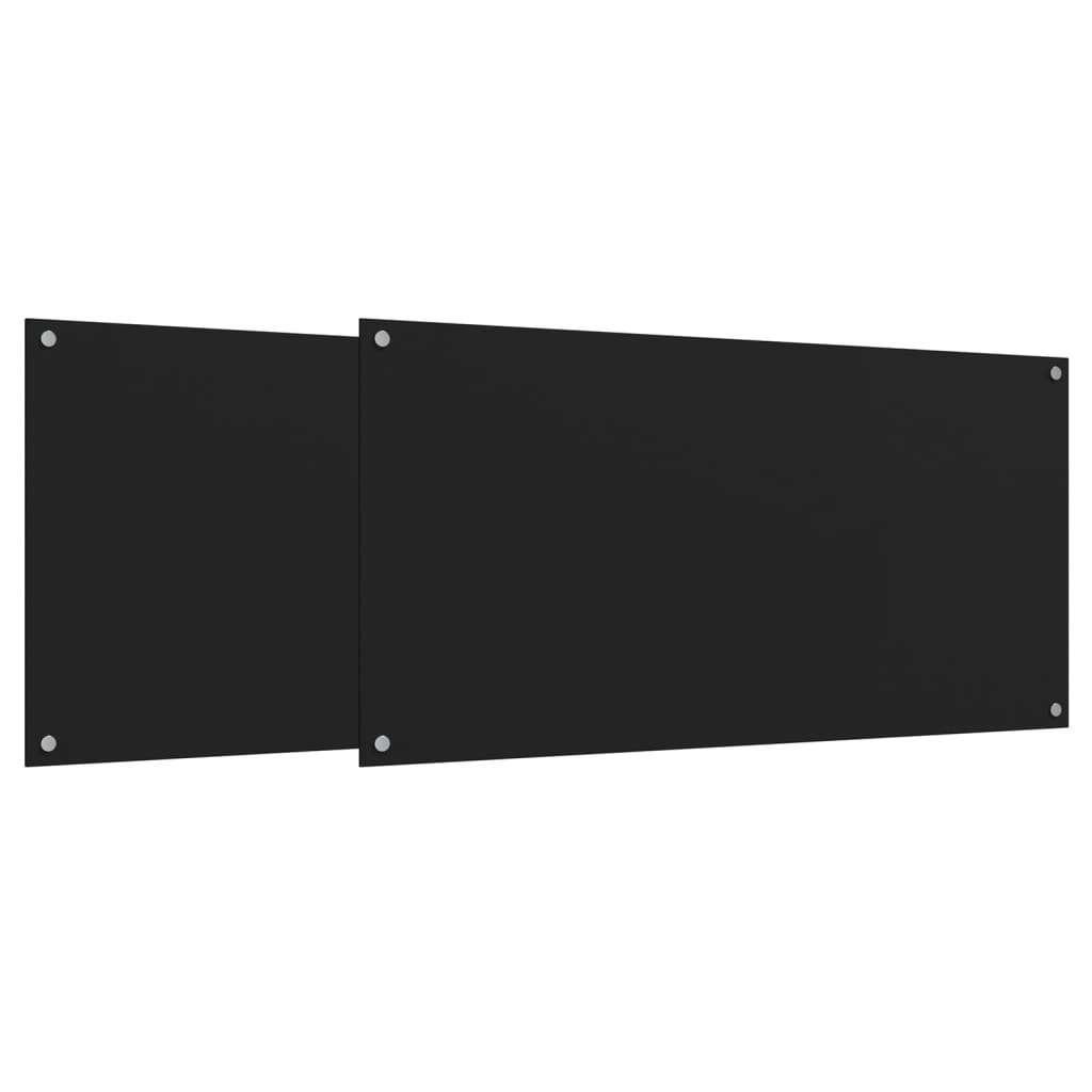 vidaXL Dosserets de cuisine 2 pcs noir 80x60 cm verre trempé