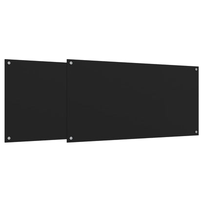 vidaXL Dosserets de cuisine 2 pcs noir 80x60 cm verre trempé