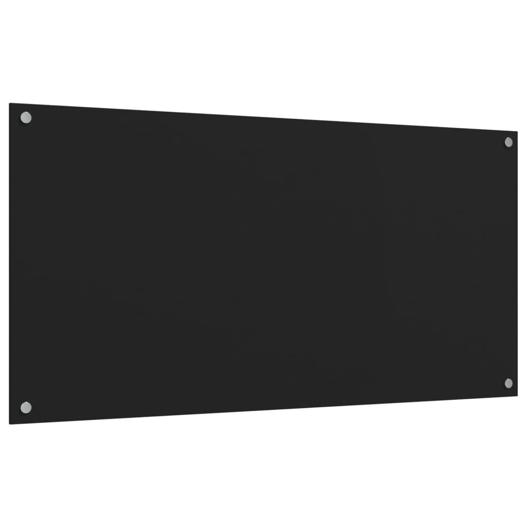 vidaXL Dosserets de cuisine 2 pcs noir 80x60 cm verre trempé