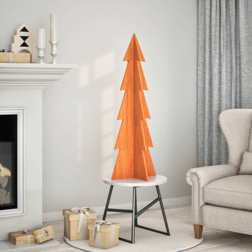 vidaXL Arbre de Noël en bois pour décoration 112 cm bois de pin massif