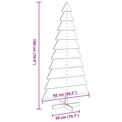 vidaXL Arbre de Noël en bois pour décoration 180 cm bois massif de pin