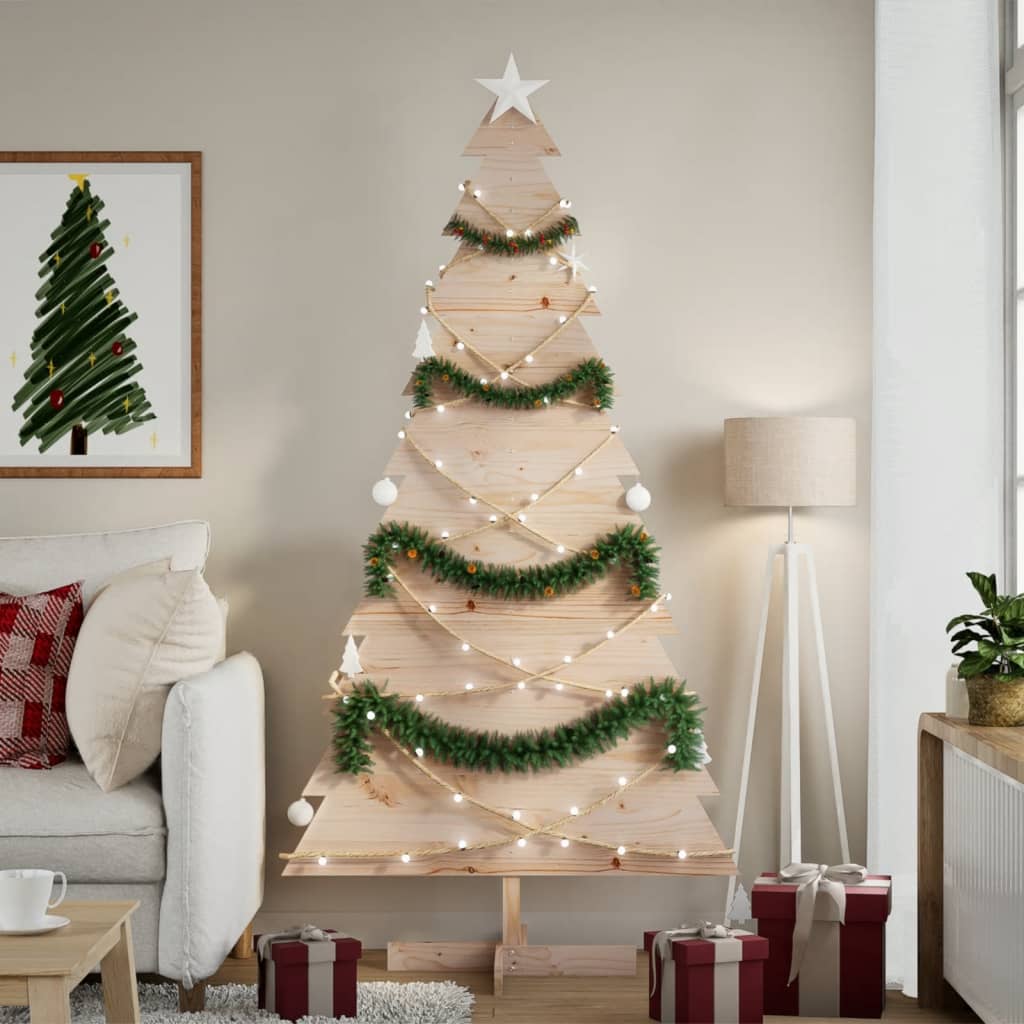 vidaXL Arbre de Noël en bois pour décoration 180 cm bois massif de pin