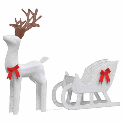 vidaXL Décoration de Noël renne et traîneau 100 LED blanc froid