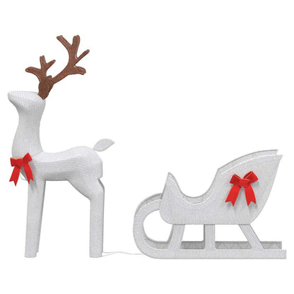 vidaXL Décoration de Noël renne et traîneau 100 LED blanc froid
