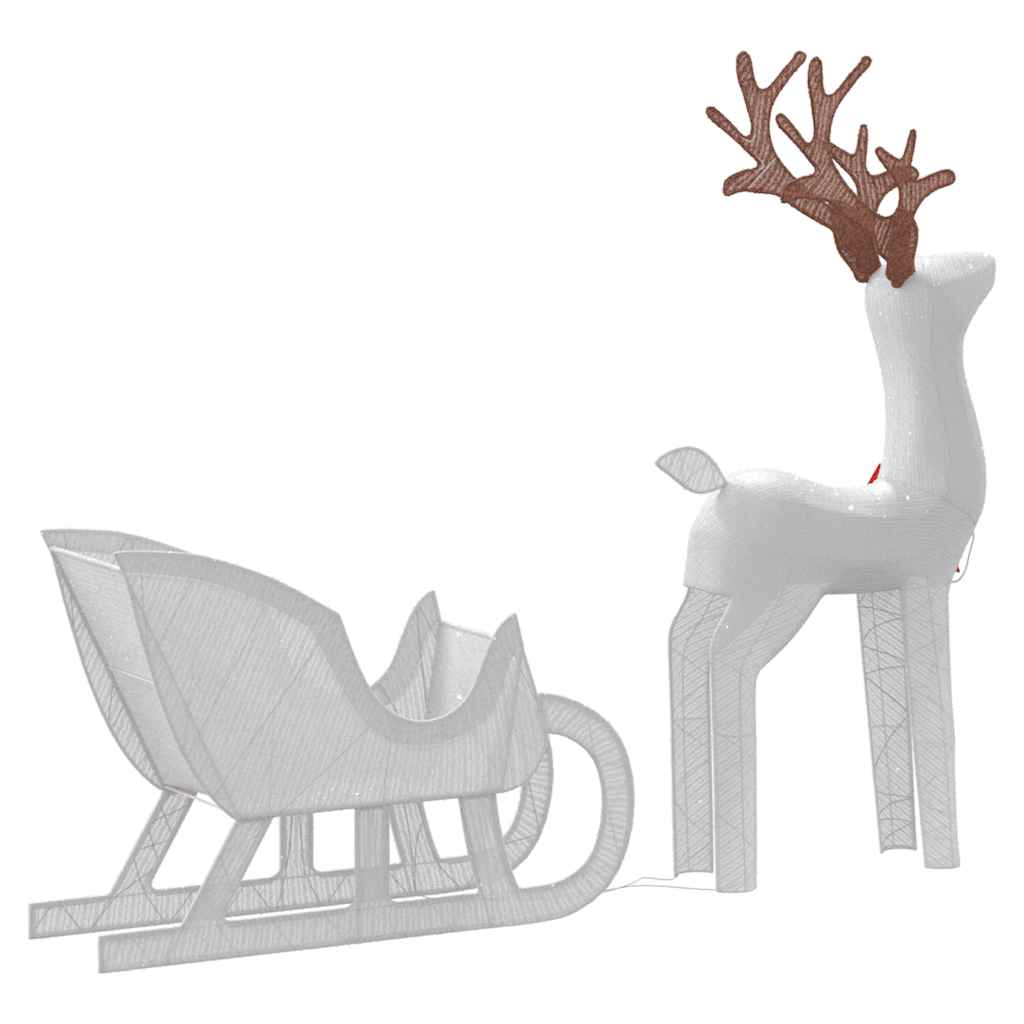 vidaXL Décoration de Noël renne et traîneau 100 LED blanc froid