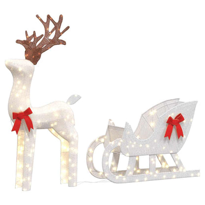 vidaXL Décoration de Noël renne et traîneau 100 LED blanc froid