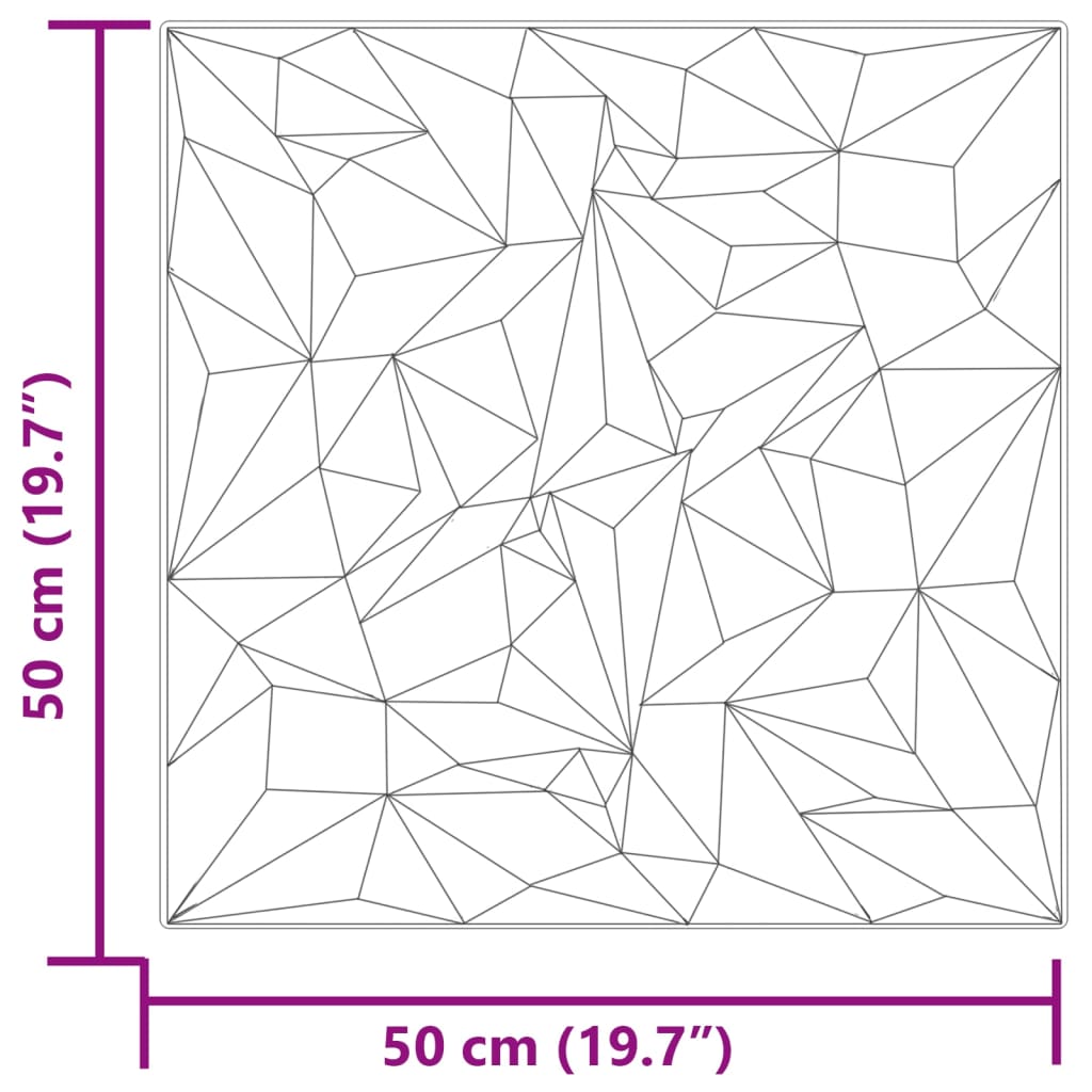 vidaXL Panneaux muraux 12 pcs gris 50x50 cm XPS 3 m² améthyste