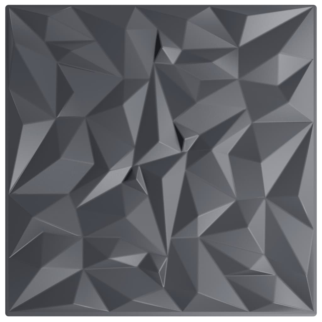 vidaXL Panneaux muraux 48 pcs gris 50x50 cm XPS 12 m² améthyste