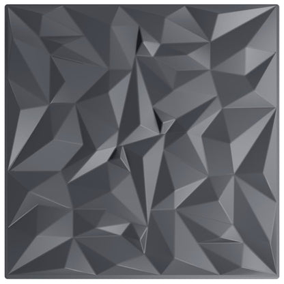 vidaXL Panneaux muraux 48 pcs gris 50x50 cm XPS 12 m² améthyste