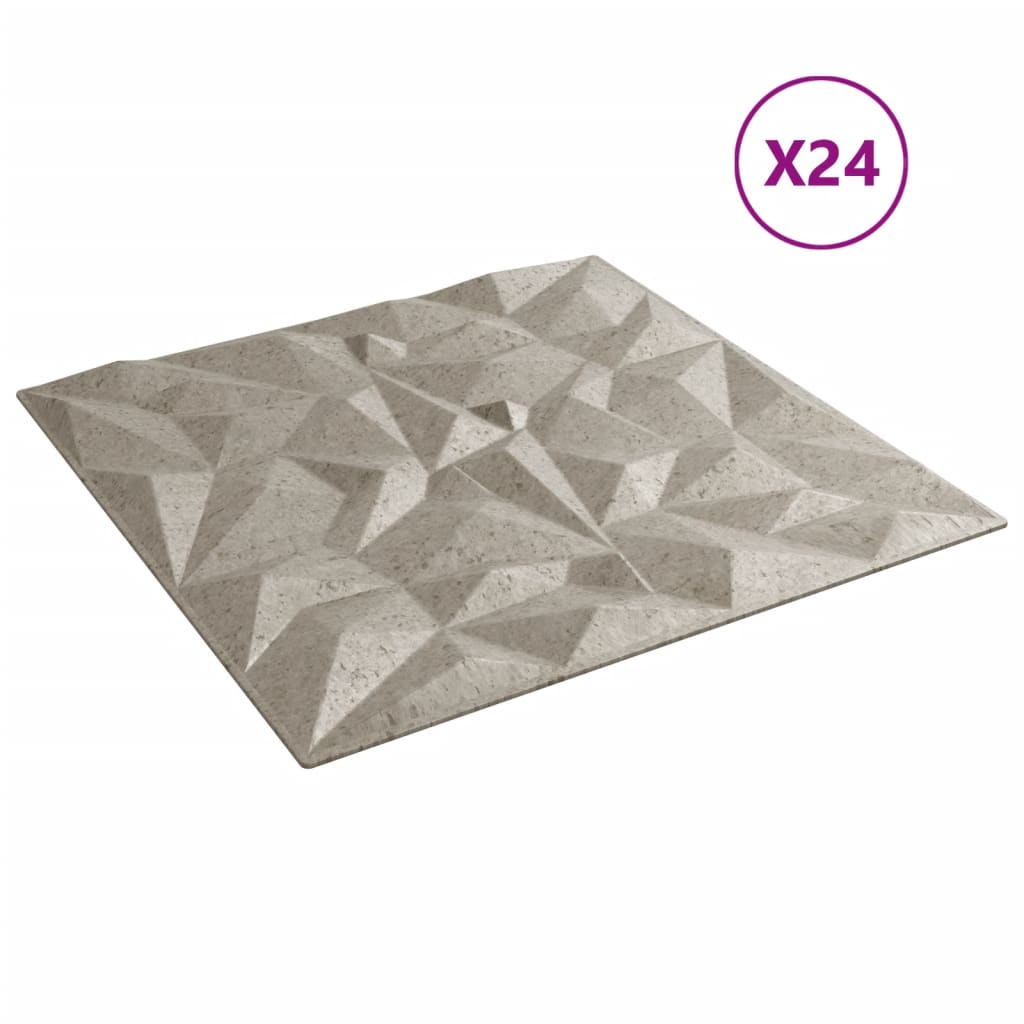 vidaXL Panneaux muraux 24 pcs béton 50x50 cm XPS 6 m² améthyste