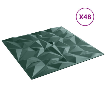 vidaXL Panneaux muraux 48 pcs vert 50x50 cm XPS 12 m² améthyste