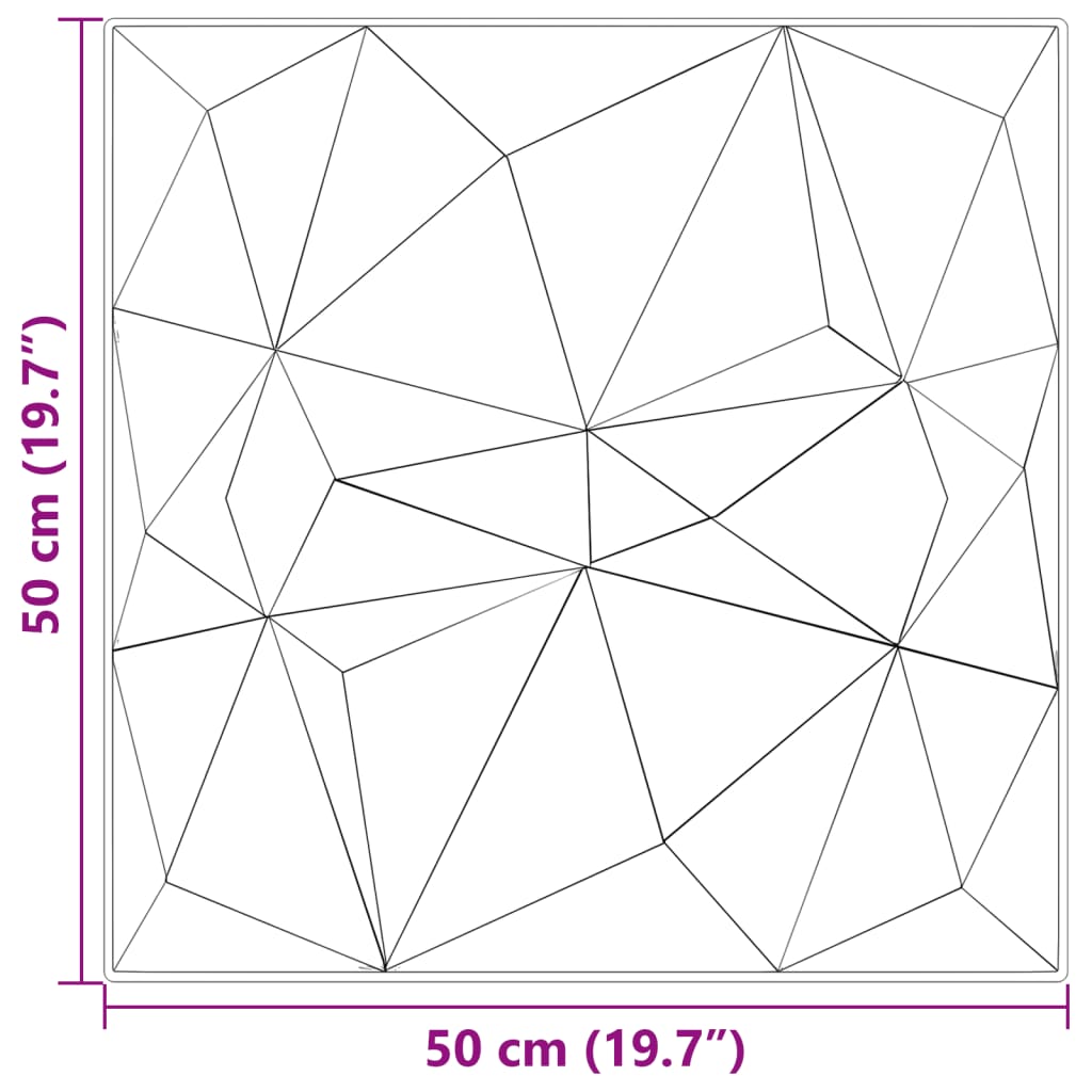 vidaXL Panneaux muraux 12 pcs béton 50x50 cm XPS 3 m² losange