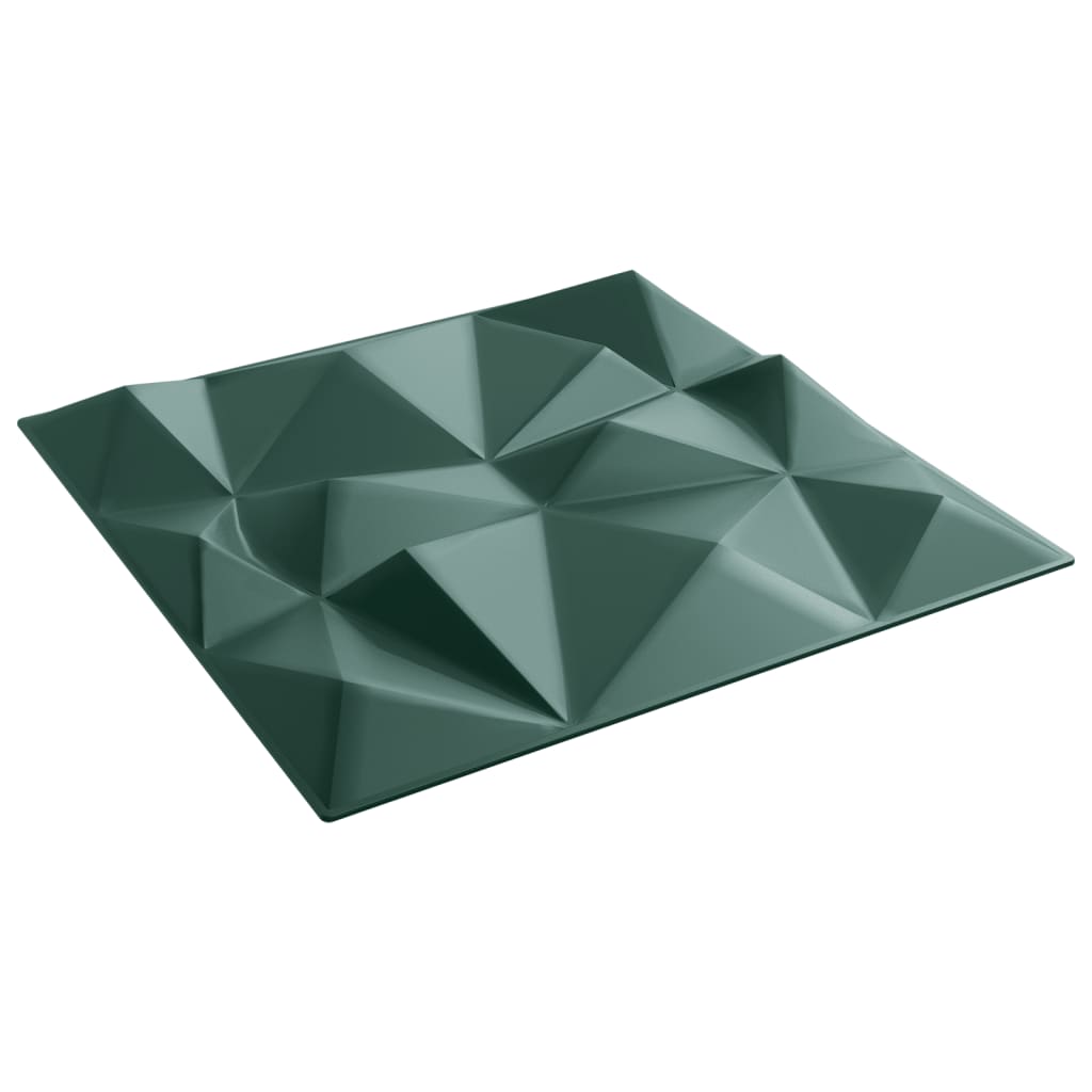vidaXL Panneaux muraux 12 pcs vert 50x50 cm XPS 3 m² losange