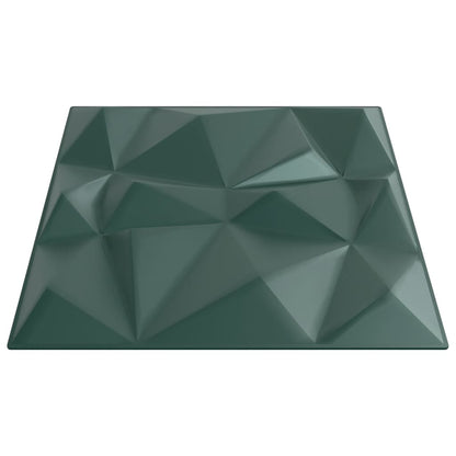 vidaXL Panneaux muraux 12 pcs vert 50x50 cm XPS 3 m² losange