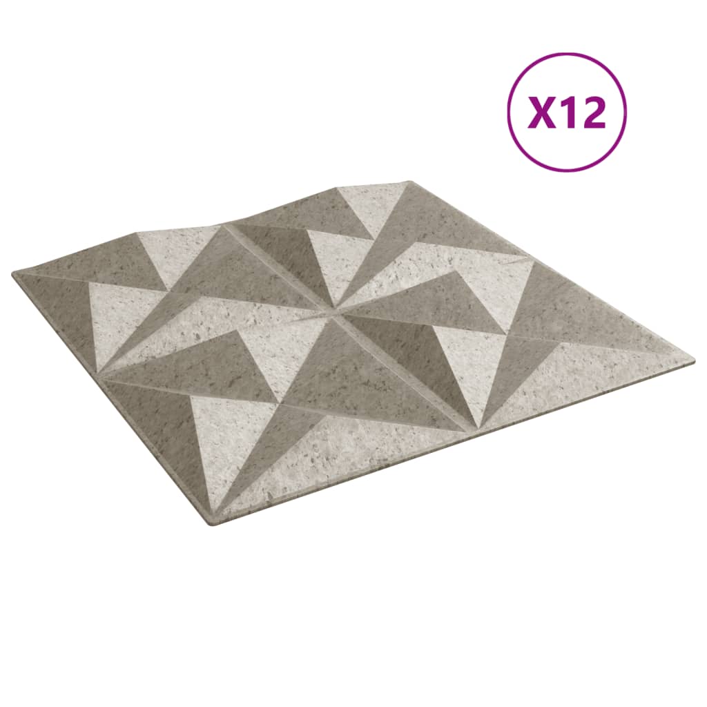 vidaXL Panneaux muraux 12 pcs béton 50x50 cm XPS 3 m² origami