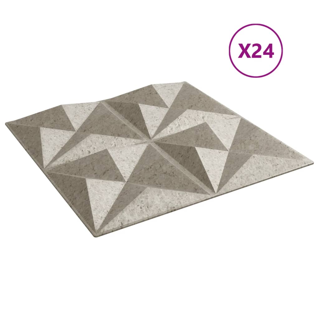 vidaXL Panneaux muraux 24 pcs béton 50x50 cm XPS 6 m² origami