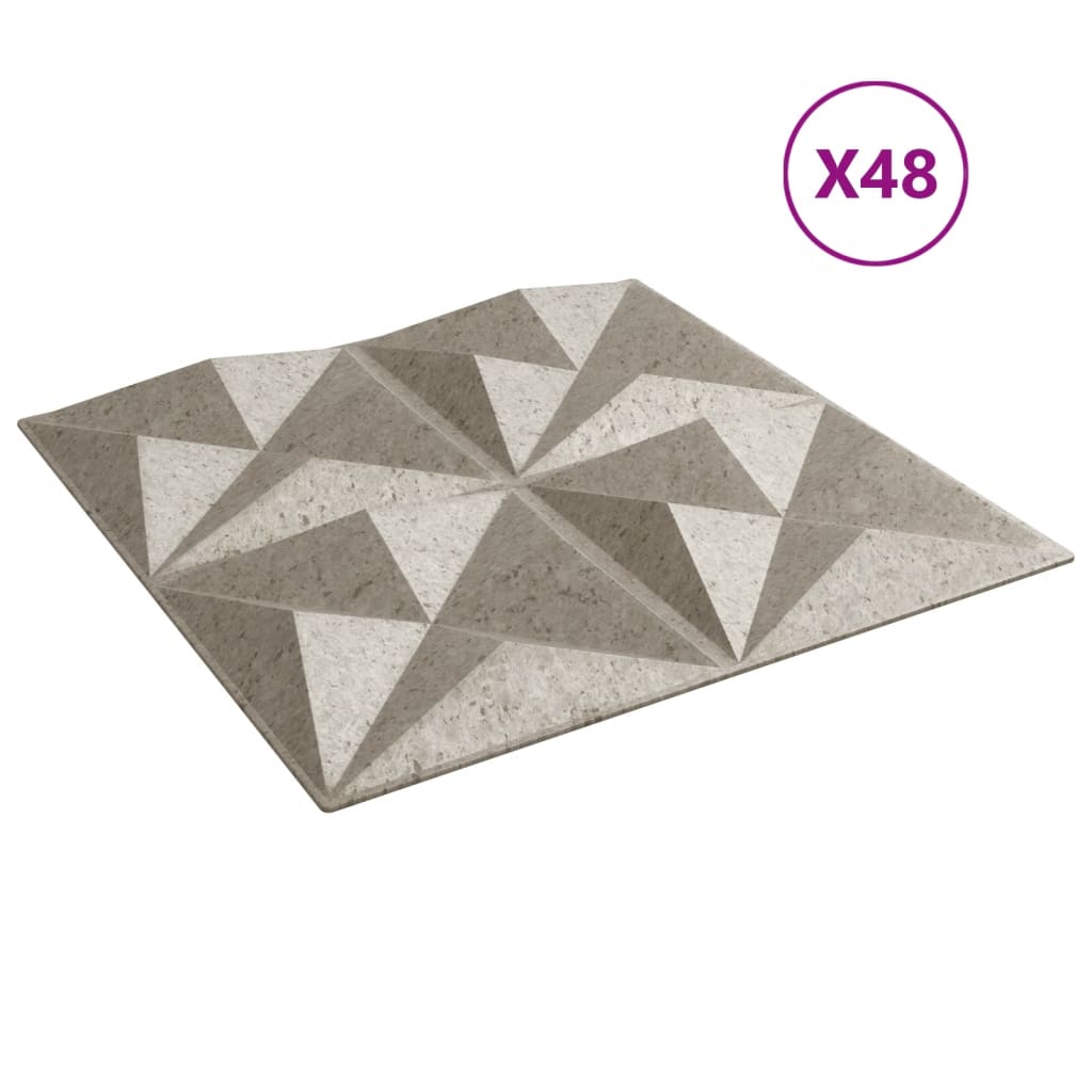 vidaXL Panneaux muraux 48 pcs béton 50x50 cm XPS 12 m² origami