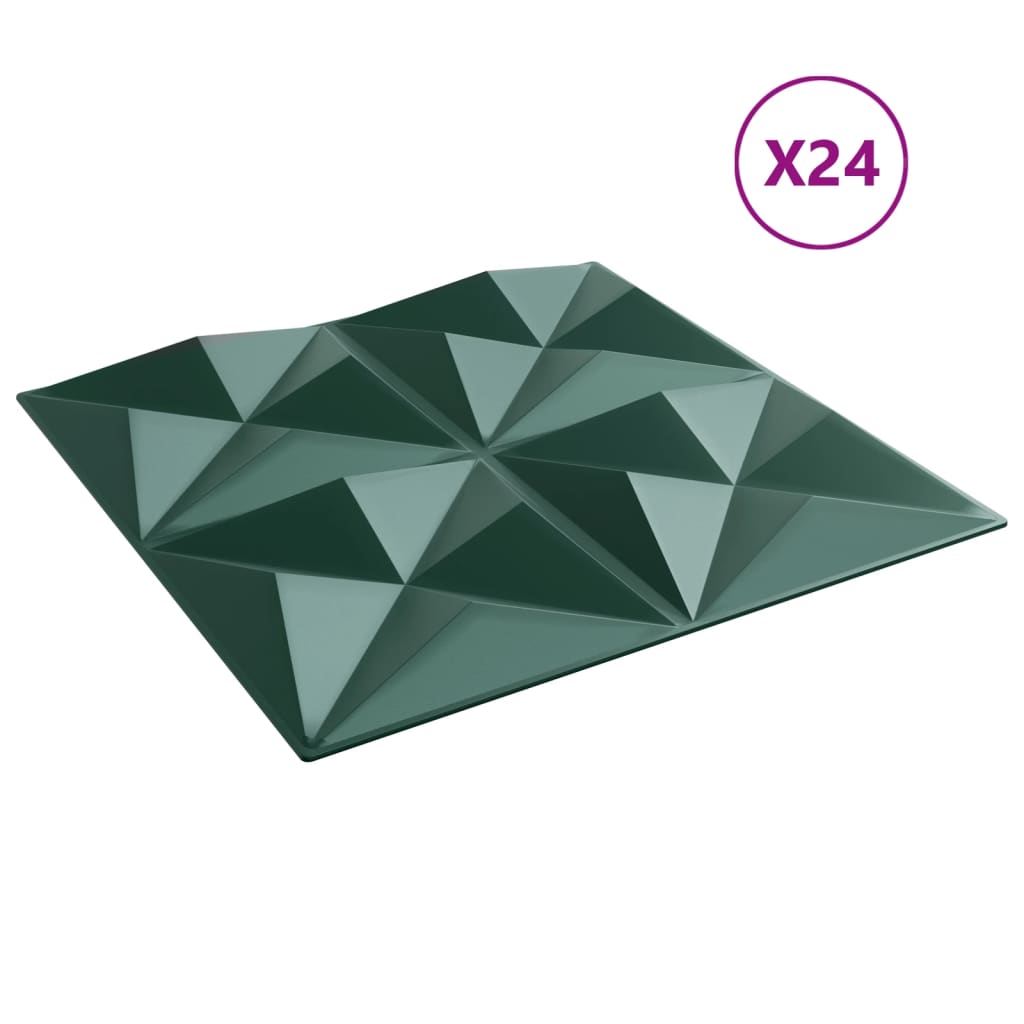 vidaXL Panneaux muraux 24 pcs vert 50x50 cm XPS 6 m² origami
