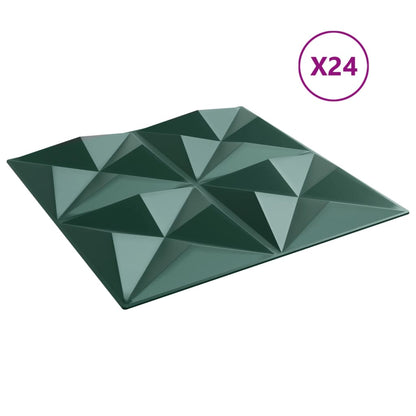 vidaXL Panneaux muraux 24 pcs vert 50x50 cm XPS 6 m² origami