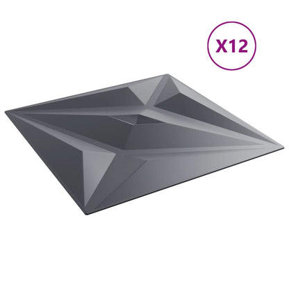 vidaXL Panneaux muraux 12 pcs gris 50x50 cm XPS 3 m² étoile