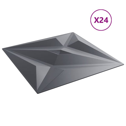vidaXL Panneaux muraux 24 pcs gris 50x50 cm XPS 6 m² étoile