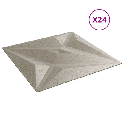 vidaXL Panneaux muraux 24 pcs béton 50x50 cm XPS 6 m² étoile