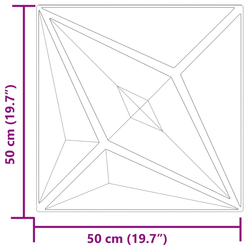 vidaXL Panneaux muraux 12 pcs vert 50x50 cm XPS 3 m² étoile