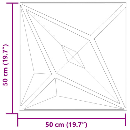 vidaXL Panneaux muraux 12 pcs vert 50x50 cm XPS 3 m² étoile