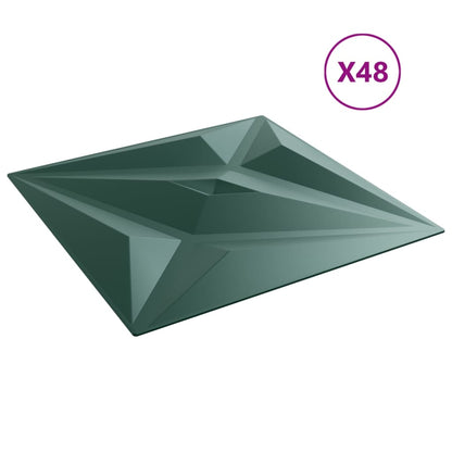 vidaXL Panneaux muraux 48 pcs vert 50x50 cm XPS 12 m² étoile